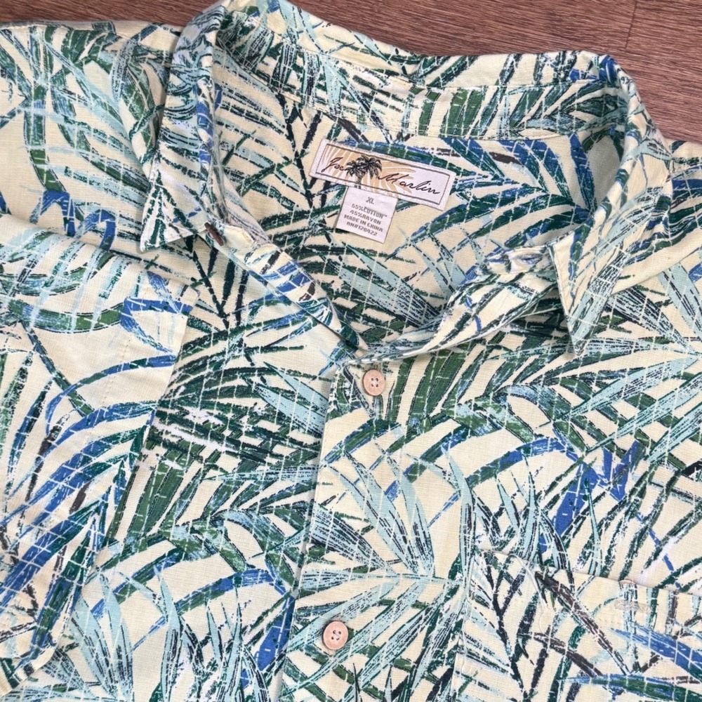 Joe‎ Marlin Mens XL Hawaiian Button Up Shirt Short Sleeve Multicolored Floral